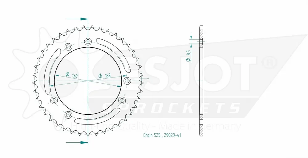 Origineel ESJOT - REAR STEEL 41T, 525 - Sprockets - Duurzaam en Betrouwbaar