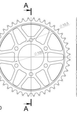 Weekendaanbieding SUPERSPROX - REAR STEEL 44T, BLACK, 530 - Sprockets - 44T