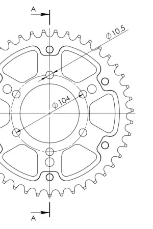 SUPERSPROX - REAR STEALTH 43T, 520, GOLD - Sprockets - Compatibel met Kawasaki Uitverkoop