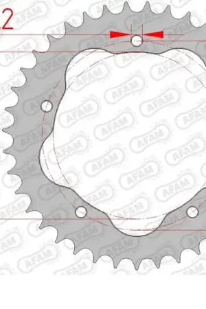 AFAM - REAR STEEL 39T, 520 - Sprockets - Compatibel met Ducati 800 en 848 modellen Tijdelijk Beschikbaar
