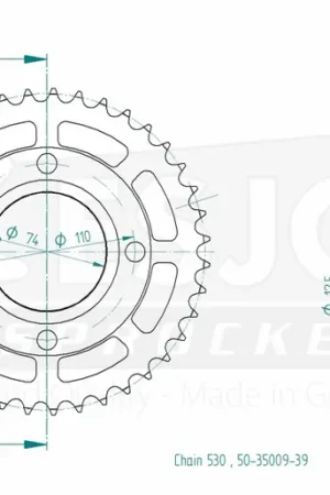 Express Levering ESJOT - REAR STEEL 39T, 530 - Sprockets - Geschikt voor Yamaha XS 400