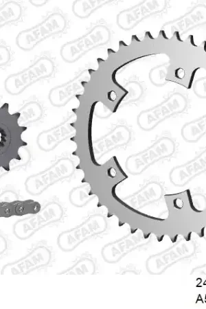 Rechtstreeks Van De Fabrikant AFAM - 525XMR3 106 MRS (RIVET) & SPROCKETS - Chain Kits - Steel