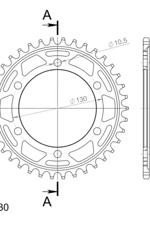 SUPERSPROX - REAR STEEL 38T, BLACK, 530 - Sprockets - Staal Professioneel