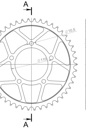 SUPERSPROX - REAR STEEL 46T, BLACK, 520 - Sprockets - 46T Express Levering