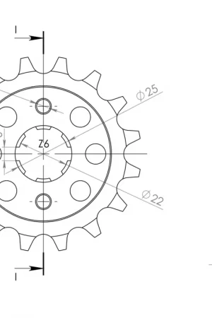 Luxe SUPERSPROX - FRONT 16T - Sprockets - Compatibel met Honda Cm 400 t b