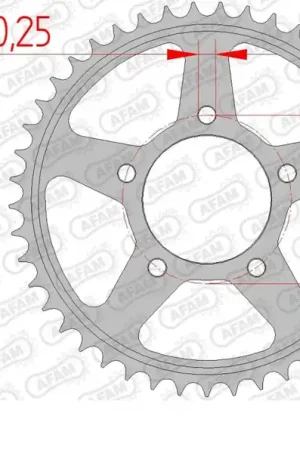 Korting AFAM - REAR STEEL 45T, 530 - Sprockets - Compatibel met Yamaha Yzf r1 sp 6