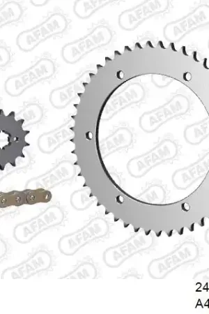 AFAM - 428R1 124 AR (CLIP) GOLD & SPROCKETS - Chain Kits - STEEL Bulkbestelling