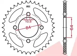 Luxe RK - REAR 51T, 428 - Sprockets - Compatibiliteit met Suzuki Rv 125
