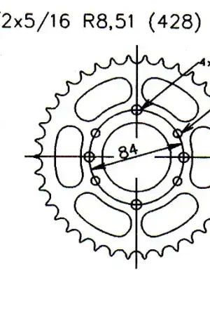 ESJOT - REAR STEEL 47T, 428 - Sprockets - Geschikt voor diverse Suzuki modellen Limited Edition
