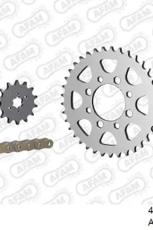 AFAM - 420R1 88 AR (CLIP) GOLD & SPROCKETS - Chain Kits - STEEL Direct Verzonden
