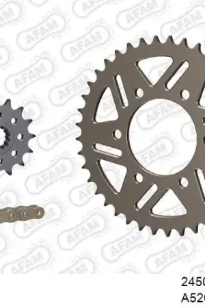 Nu Kopen AFAM - 520XSR 108 MRS (RIVET) GOLD & SPROCKETS - Chain Kits - ALU