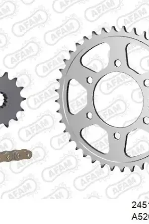 AFAM - 520XSR 108 MRS (RIVET) GOLD & SPROCKETS - Chain Kits - STEEL Authentiek