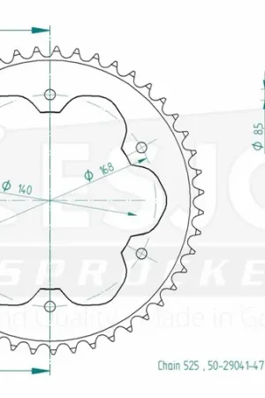 ESJOT - REAR STEEL 47T, 525 8.5MM BOLTS - Sprockets - Perfecte compatibiliteit Exclusieve Aanbieding