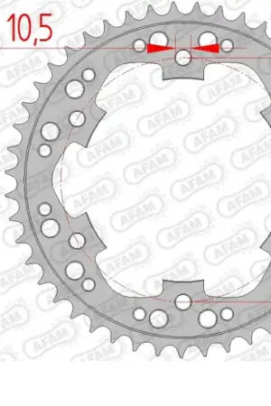 Finale Uitverkoop AFAM - REAR STEEL 47T, 525 10.5MM - Sprockets - Staal