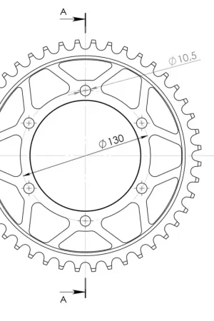Tijdelijk Beschikbaar SUPERSPROX - REAR STEEL 44T, BLACK, 530 - Sprockets - Staal