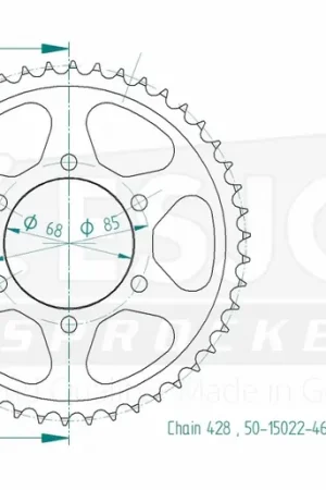 Authentiek ESJOT - REAR STEEL 46T, 428 - Sprockets - 46T