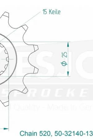 ESJOT - FRONT 13T, 520 - Sprockets - Compatibel met Yamaha Speciale Aanbieding