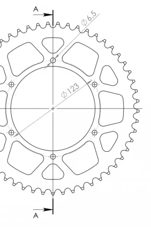 SUPERSPROX - REAR ALU 53T, GOLD, 420 - Sprockets - Aluminium Koop Online