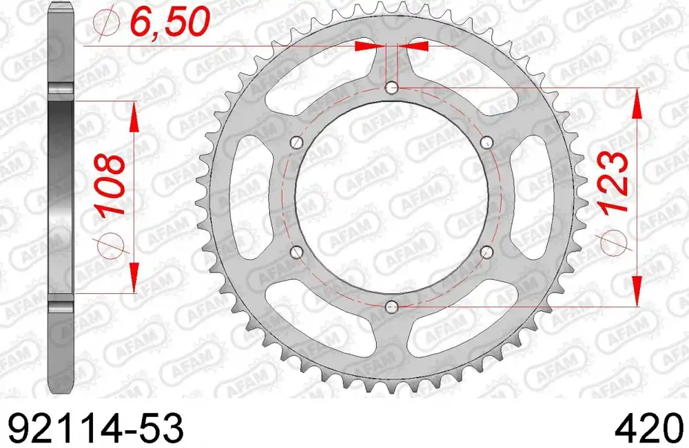 AFAM - REAR STEEL 53T, 420 - Sprockets - Geschikt voor Aprilia Koop Vandaag