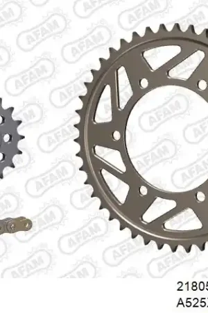 Topkwaliteit AFAM - 525XHR3 118 MRS (RIVET) GOLD & SPROCKETS - Chain Kits - ALU