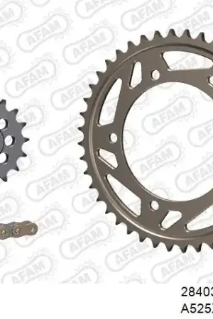 AFAM - 525XHR3 112 MRS (RIVET) GOLD & SPROCKETS - Chain Kits - ALU Nieuw