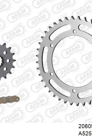 AFAM - 525XSR2 108 MRS (RIVET) GOLD & SPROCKETS - Chain Kits - STEEL Superprijs