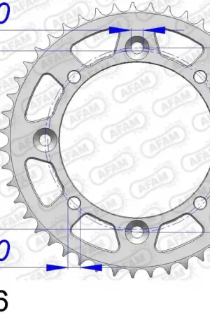 AFAM - REAR ALU 46T, 420 - Sprockets - Geschikt voor Kawasaki en Suzuki Limited Edition