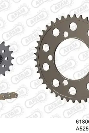 Koopje AFAM - 525XSR2 118 MRS (RIVET) GOLD & SPROCKETS - Chain Kits - ALU