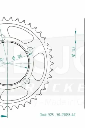 ESJOT - REAR STEEL 42T, 525 - Sprockets - Compatibel met KTM Seizoensaanbieding