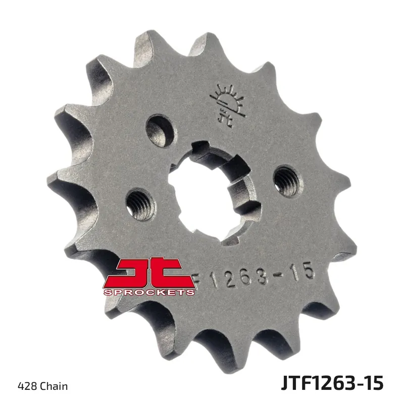 JT SPROCKETS - FRONT STEEL 15T, 428 - Sprockets - Geschikt voor Yamaha Geld-Terug-Garantie