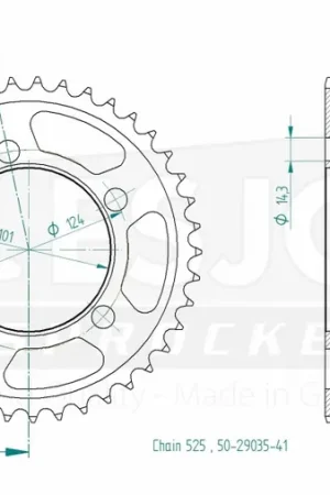 ESJOT - REAR STEEL 41T, 525 - Sprockets - Compatibiliteit met KTM Direct Beschikbaar