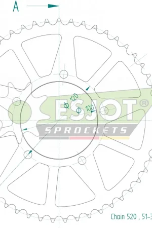 Aanbieding ESJOT - REAR ALU 51T, 520 - Sprockets - Compatibel met BMW G 650