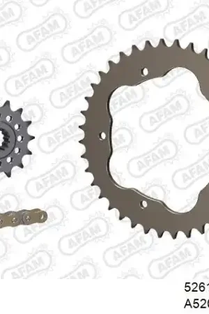 In De Mode AFAM - 520XHR2 98 MRS (RIVET) GOLD & SPROCKETS - Chain Kits - ALU WITH CARRIER