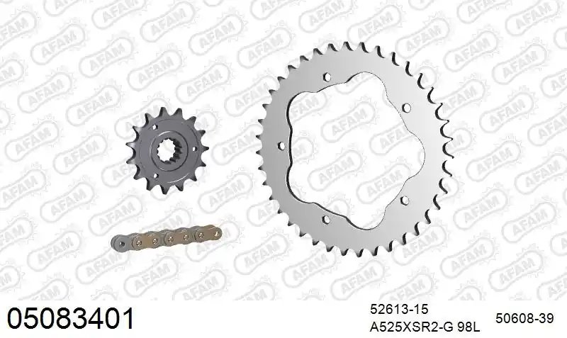 Beperkt Aanbod AFAM - 525XSR2 98 MRS - Chain Kits - Gold & Sprockets