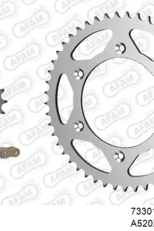 Beperkte Voorraad AFAM - 520XRR3 114 ARS (CLIP) GOLD & SPROCKETS - Chain Kits - STEEL