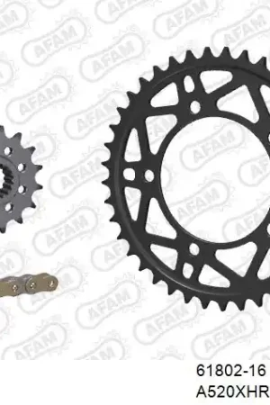 Alleen Vandaag AFAM - 520XHR2 108 MRS (RIVET) GOLD & SPROCKETS - Chain Kits - STEEL RLK