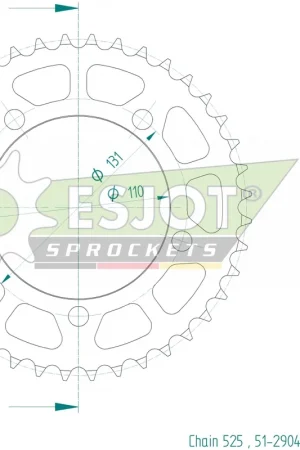 ESJOT - REAR ALU 40T, 525 - Sprockets - Hoogwaardige Aluminium Constructie Veilige Betaling