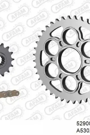 Aanbieding AFAM - 530XHR2 108 MRS (RIVET) GOLD & SPROCKETS - Chain Kits - STEEL