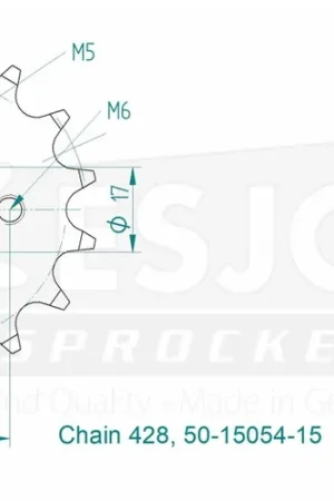 Express Levering ESJOT - FRONT 15T, 428 - Sprockets - Compatibel met verschillende modellen