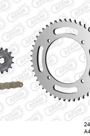 Exclusieve Aanbieding AFAM - 428R1 124 AR (CLIP) GOLD & SPROCKETS - STEEL