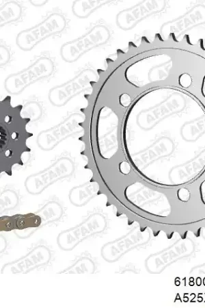 Topkwaliteit AFAM - 525XHR3 112 MRS (RIVET) GOLD & SPROCKETS - Chain Kits - STEEL