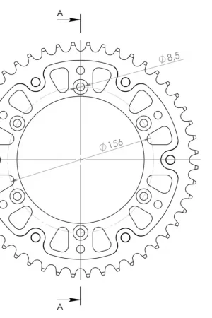 SUPERSPROX - REAR STEALTH 48T - Sprockets - Zwart, 520 Authentiek