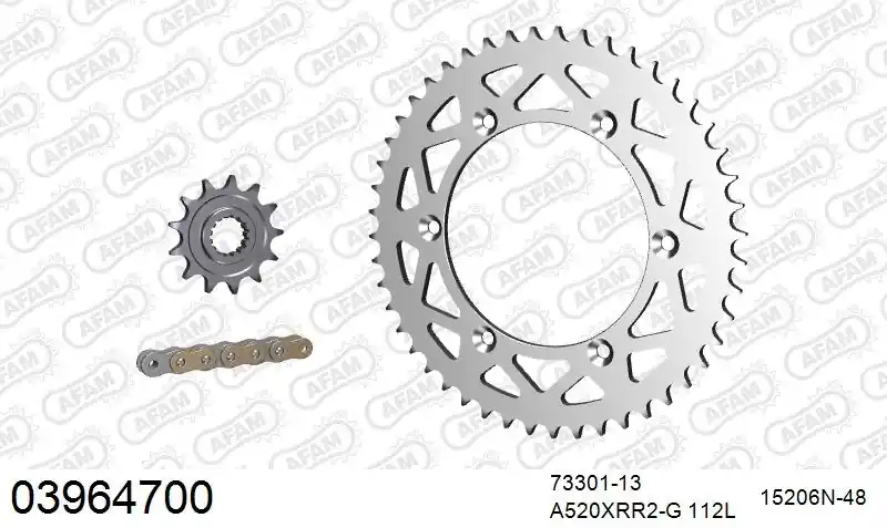 Direct Beschikbaar AFAM - 520XRR3 112 ARS (CLIP) GOLD & SPROCKETS - ALU