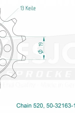 In De Mode ESJOT - FRONT 13T, LIGHT, 520 - Sprockets - Compatibel met Husqvarna
