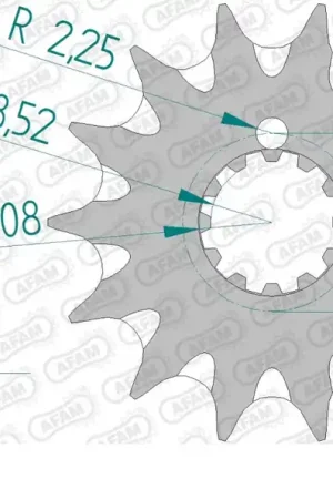 Direct Verzonden AFAM - FRONT 12T, 428, SELF CLEANING - Sprockets - Zelfreinigend