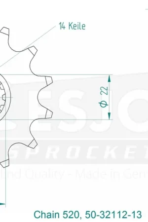 Aanbieding ESJOT - FRONT 13T, 520 - Sprockets - 13T