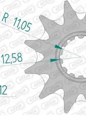 AFAM - FRONT 12T, 520, SELF CLEANING - Sprockets - Zelfreinigend Finale Uitverkoop