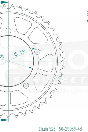 Finale Uitverkoop ESJOT - REAR 43T, 525 - Sprockets - 43T Tandwiel