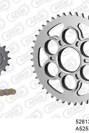 AFAM - 525XHR3 118 MRS (RIVET) GOLD & SPROCKETS - Chain Kits - STEEL Merkproduct