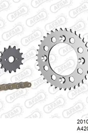 AFAM - 420MX2 86 AR (CLIP) GOLD & SPROCKETS - Chain Kits - ALU Finale Uitverkoop